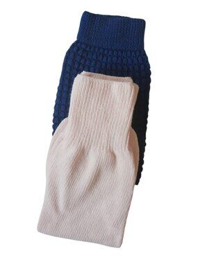 Ballet pink and blue leg warmers set of two pairs 18 inches long
